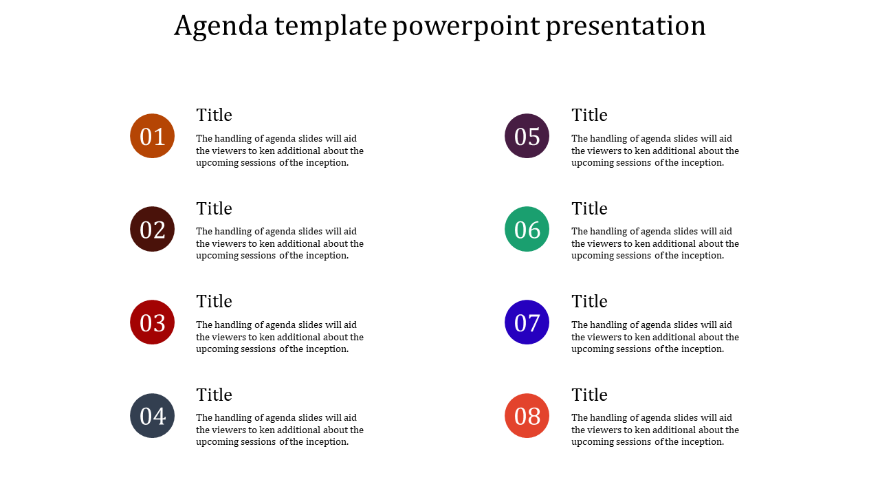 Get involved in Agenda Template PowerPoint Presentation